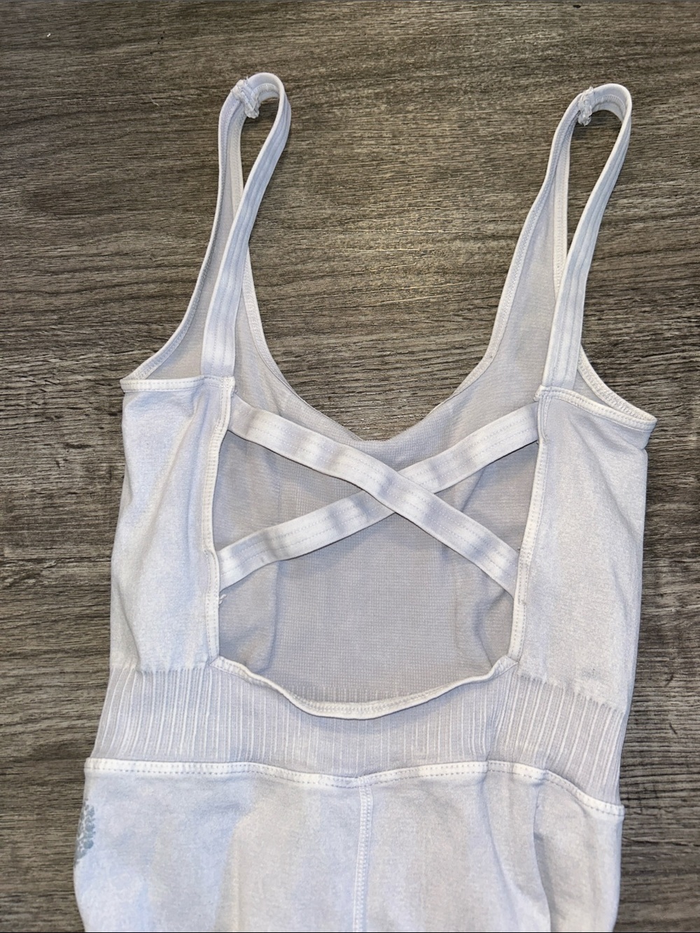 Free People Movement Heather Gray Seamless Open Back Jumpsuit XS/S Romper - Picture 6 of 8